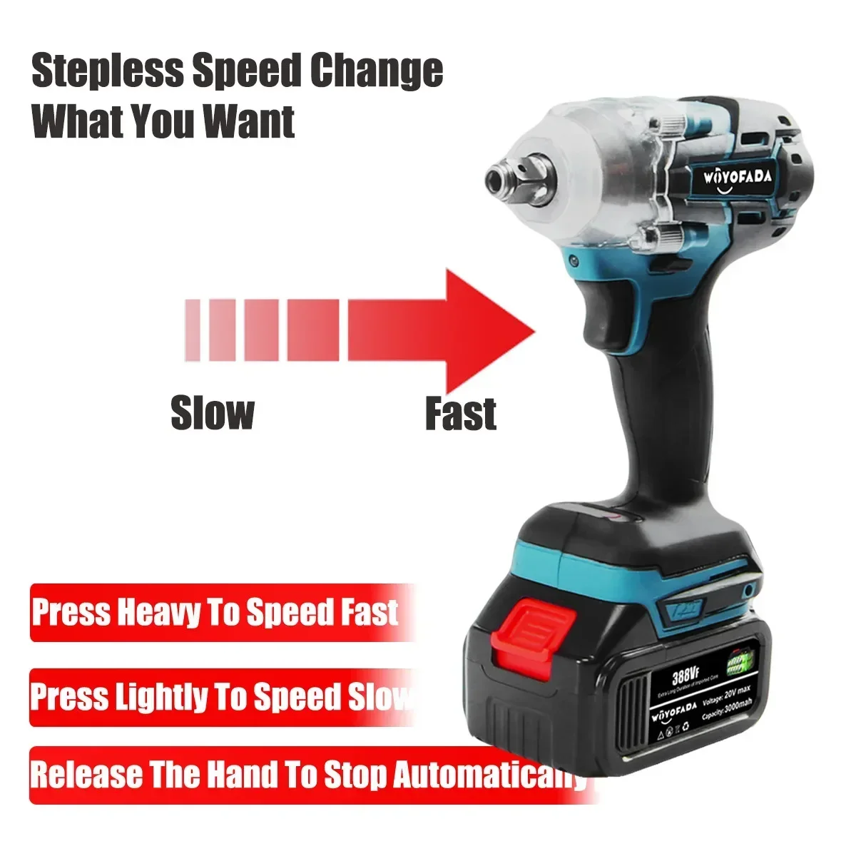 Electric Impact Wrench 18V Brushless Wrench Li-ion Battery Hand Drill Power Tools Adapt to Makita 18V Battery