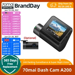 70mai Dash Cam A200 2'' LCD Screen 70mai A200 Car DVR1080P Auto Recorder 24H Parking Support 130° FOV Dual-channel Record