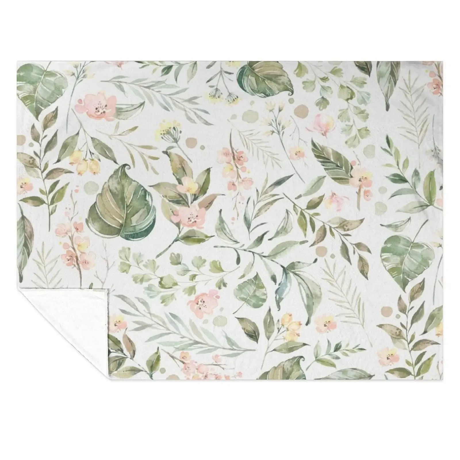 

Floral watercolor pattern, pink and green botanical florals Throw Blanket heavy to sleep Blankets For Sofas Single Blankets