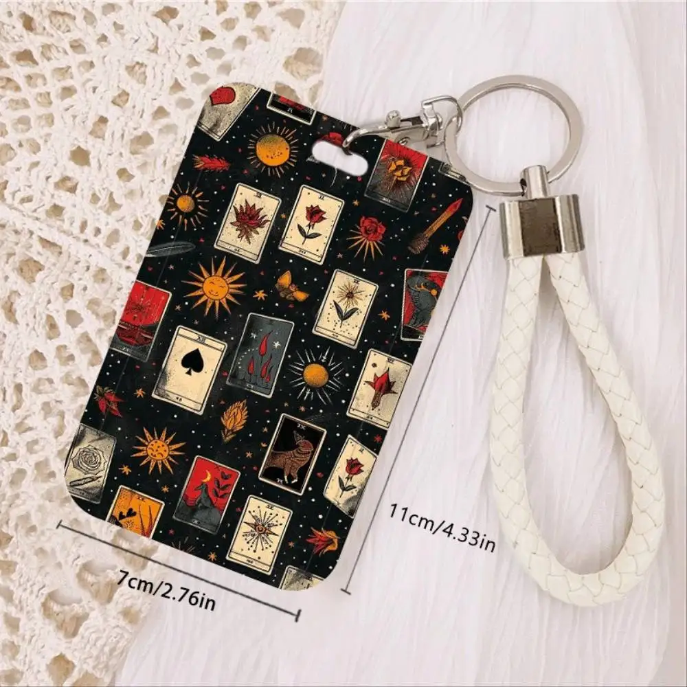 Tarot Card ID Card Holder Plastic Tarot Theme Badge Case Major Arcana Symbols For Doctor Nurse Student Credit Card Gift