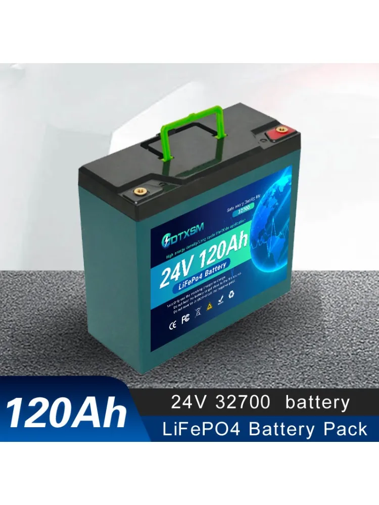 

LiFePO4 120Ah 32700 24V Battery Built-inBMS RV Rechargeable Lithium Iron Phosphate Solar Power System RV House Trolling Motor