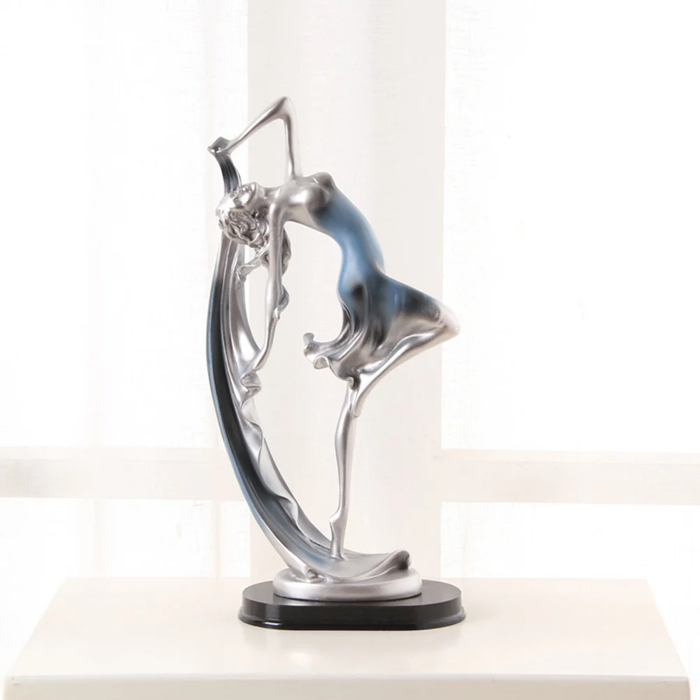 

Beautiful Dancing Girl Miniatures Blue Resin Home Decor Exquisite Craftsmanship Healthy Material Business Gifts