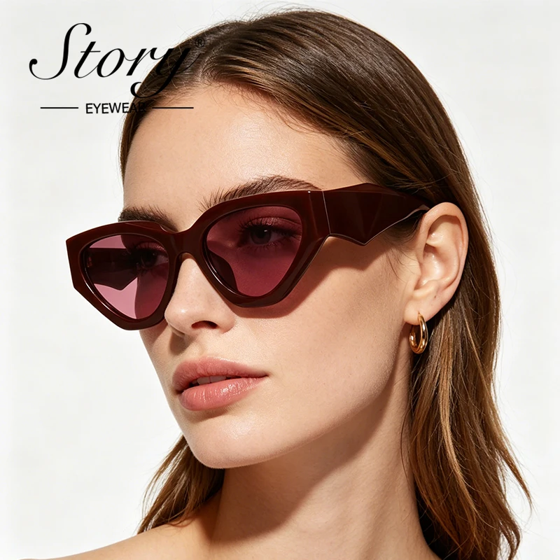 STORY トレンディな大きなキャットアイサングラス 女性用 - Streetwear Brand With Eye のレビューと価格