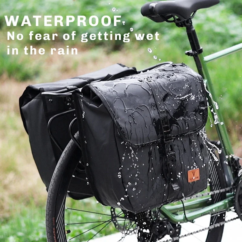 Waterproof Bicycle MTB Carrier Luggage Travel Bag Pannier Rear Rack Bike Large Capacity Trunk Bag Cycling Double Side Bike Bags