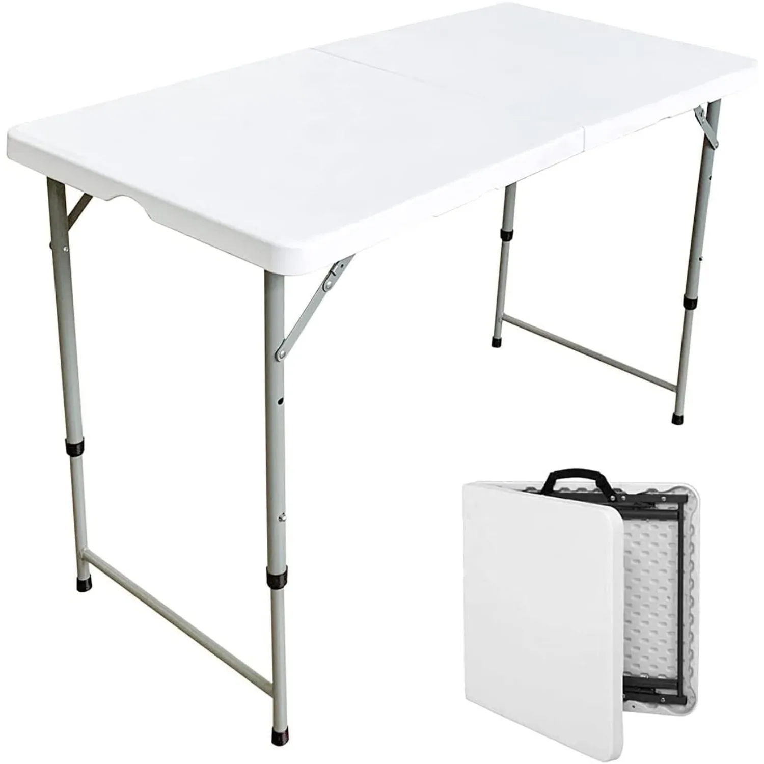 Folding Table White Plastic Folding Table Portable Long Foldable Tables Indoor Outdoor Picnic Camping Fold Table (4ft, 6ft, 8ft)