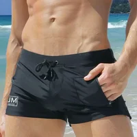 JOCKMAIL Mens Swimwear Short Swim Trunks Bathing Suit Swim Brief Beach Short Square Leg Board Short with Zipper Pocket Summer 3