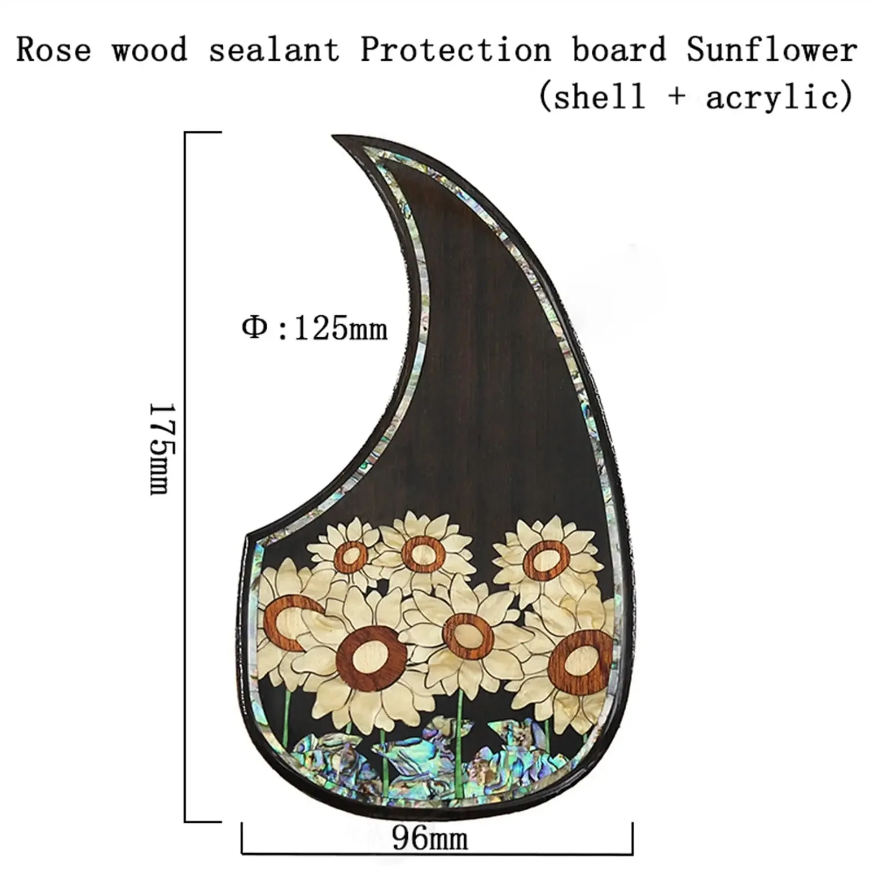 Rosewood Inlaid Shell Acoustic Guitar Pickguard - Beautiful Pattern  for 41
