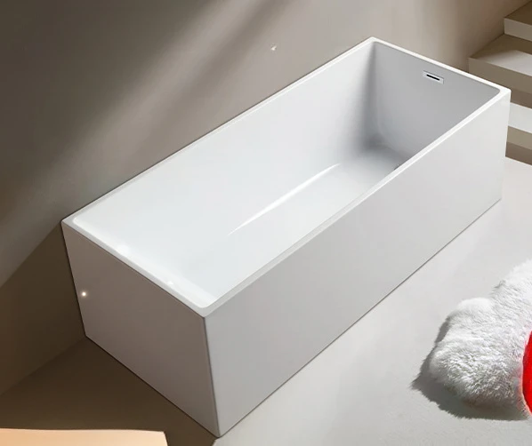 Acrylic rectangular bathtub Hotel bathtub Home improvement Hot-selling independent simple bathtub