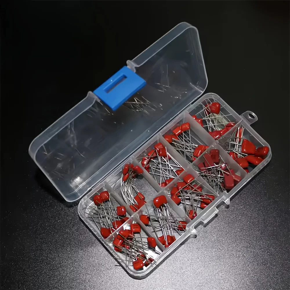 100pcs/lot 10nF~470nF Metallized Polyester Film Capacitors Assortment Kit High precision and stability samples CBB capacitor set