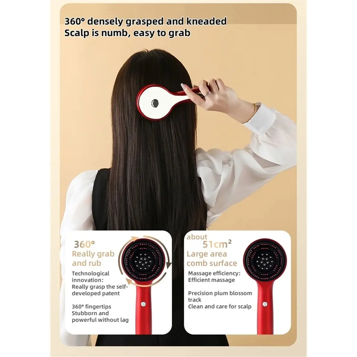 ~!Newest DTD872Women'S Red Light Power Generation Comb Hair Scalp Massage Styling Tool Electric Introduction Scalp Detection Eas