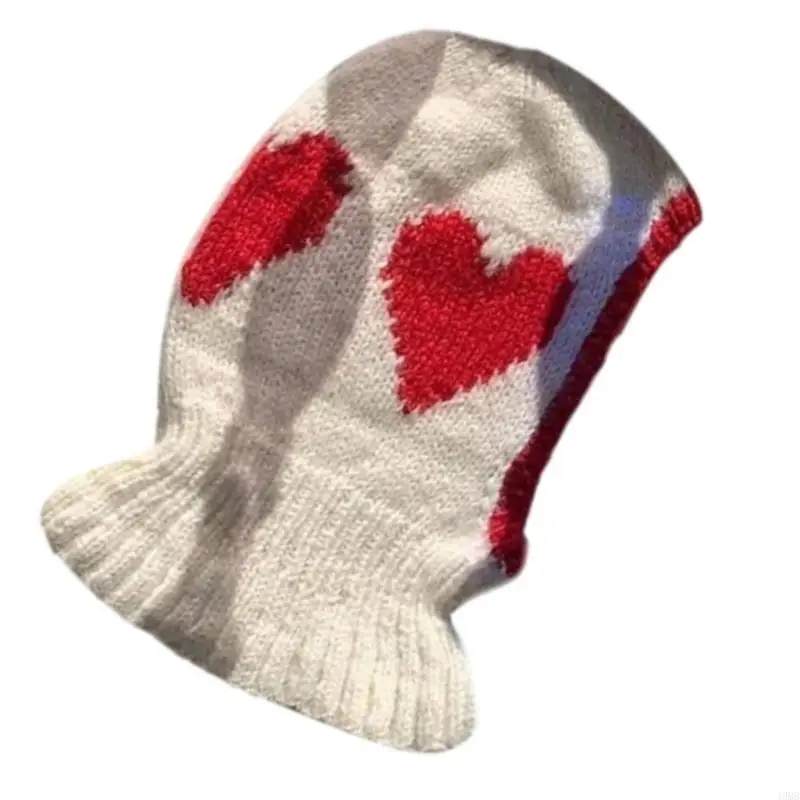 ハロウィン用ニットハート目出し帽 目出し帽スタイル ニットフード付き目出し帽 49MB
