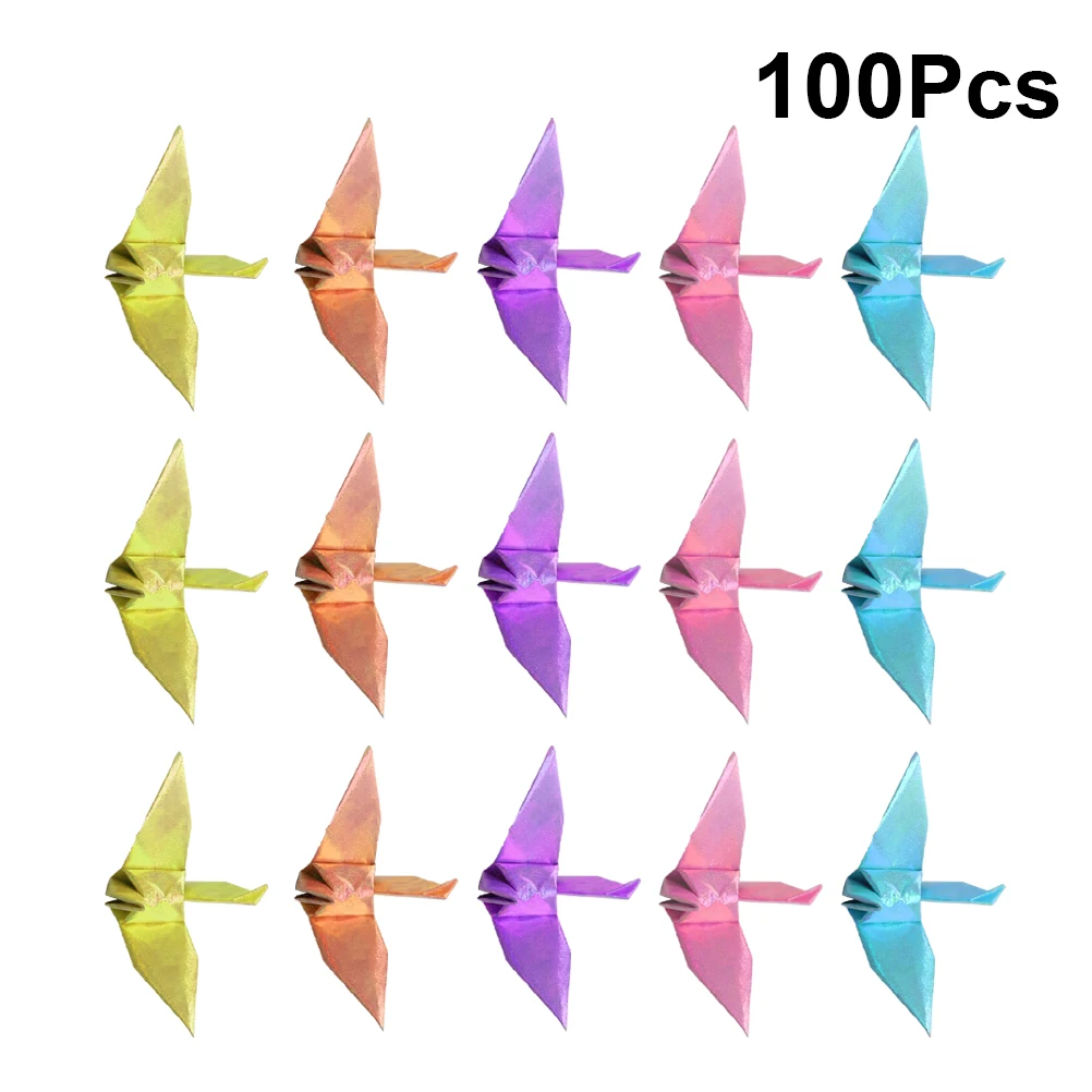 

100 Pcs Fold Thousand Paper Crane Decoration Origami Cranes Premade Homemade Ornaments