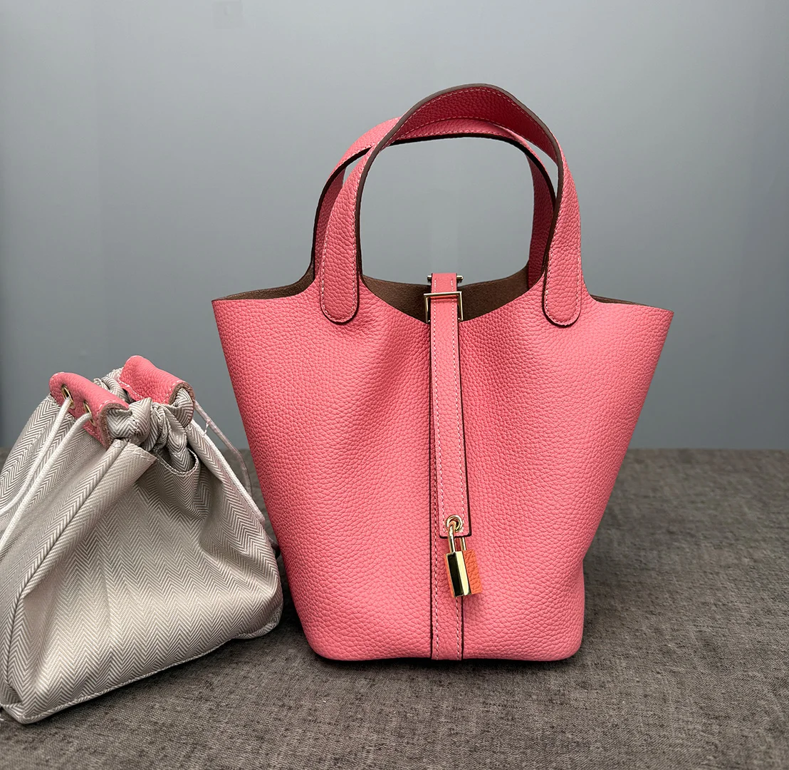 Genuine Leather Bucket Bag Handbag Tote - Large or Small