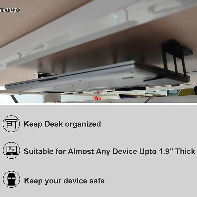 

4.8-6.8cm Under Desk Laptop Holder Mount Bracket With Screws For Macbook Storage Tray For Notebook Computer Accessories