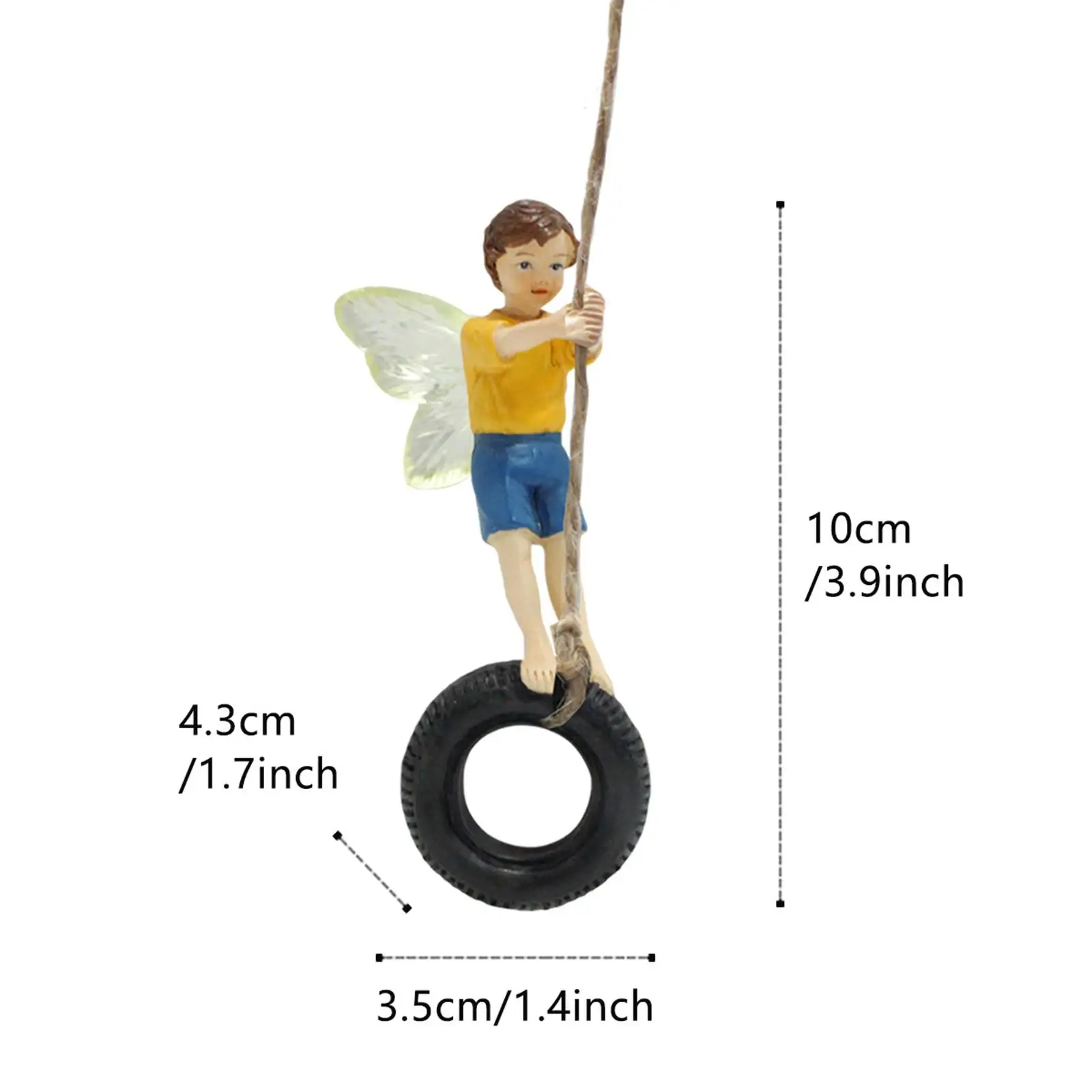 Fairy Garden Boy Statue Creative Resin Outdoor Miniature Sculpture for Lawn Planter Flower Bed