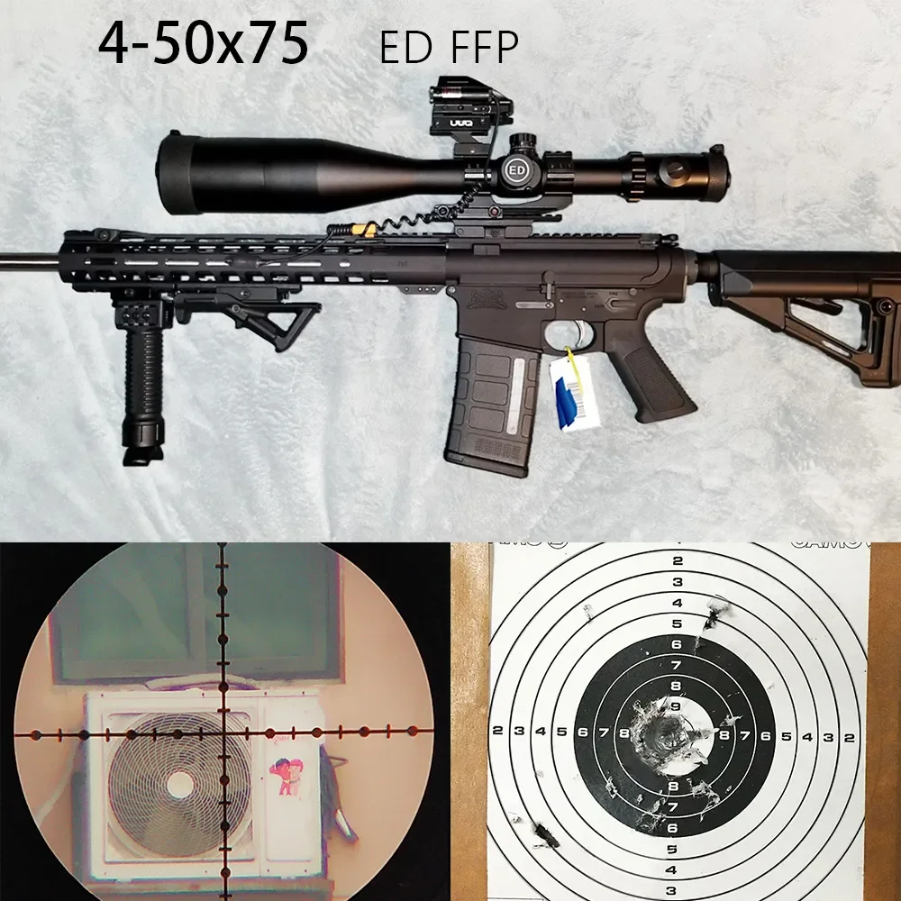 5pcs SECOZOOM 4-50x75 ED FFP Optics Lens Hunting Shooting Riflescope First Front Focal Plane 35mm Rifle Scope Two Reticles