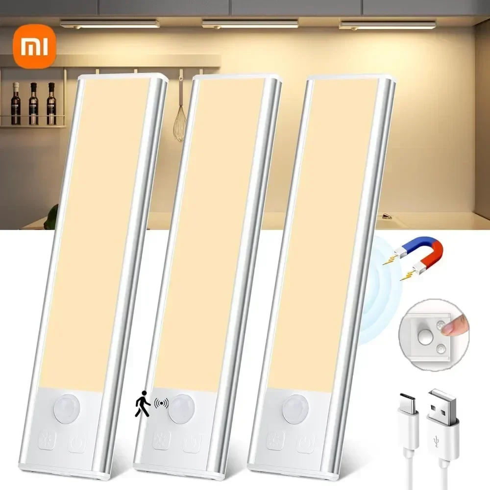 Lampka nocna Xiaomi z czujnikiem ruchu bateria LED 2200 mAh USB akumulatorowa lampa dotykowa do pokoju szafka kuchenna lampa do szafy