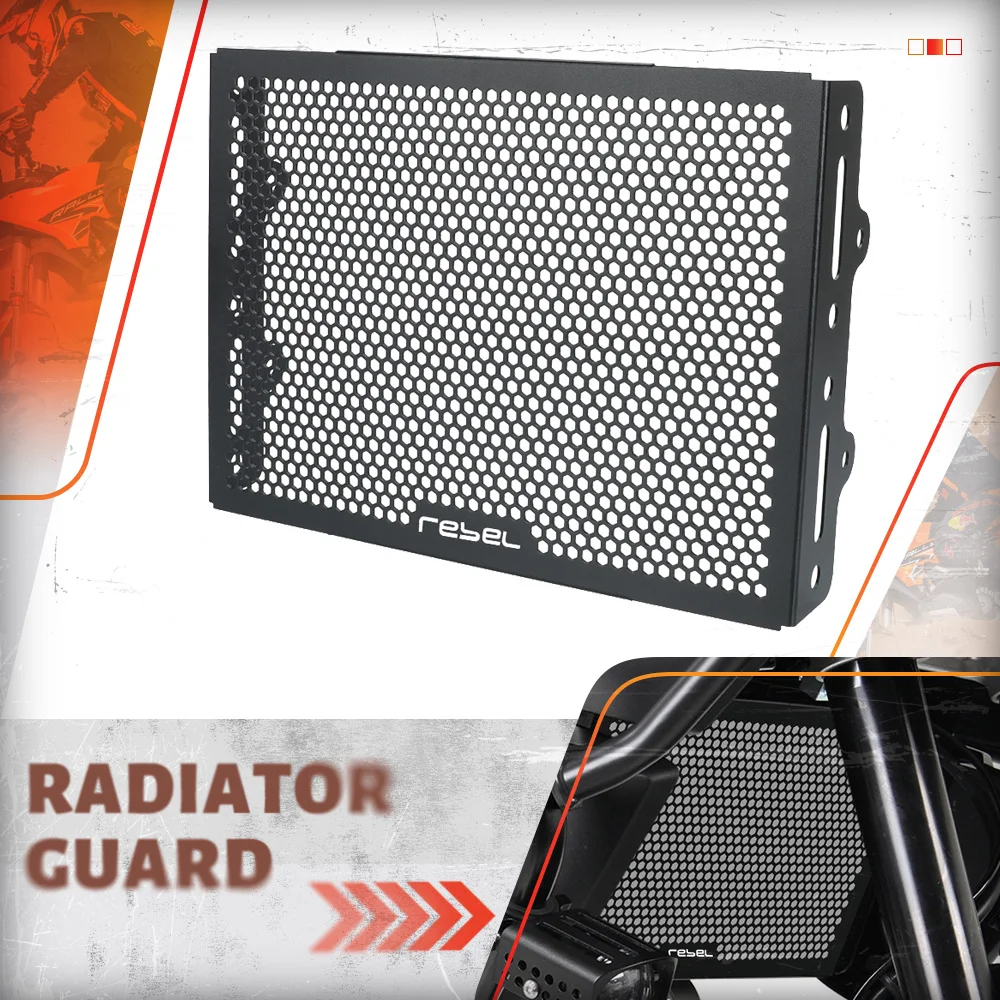 

For HONDA REBEL CMX500 CMX300 CM300 CM 500 CMX/CM 500/300 Motorcycle Radiator Grille Guard Protector Cover 2017~2024 2025 2026