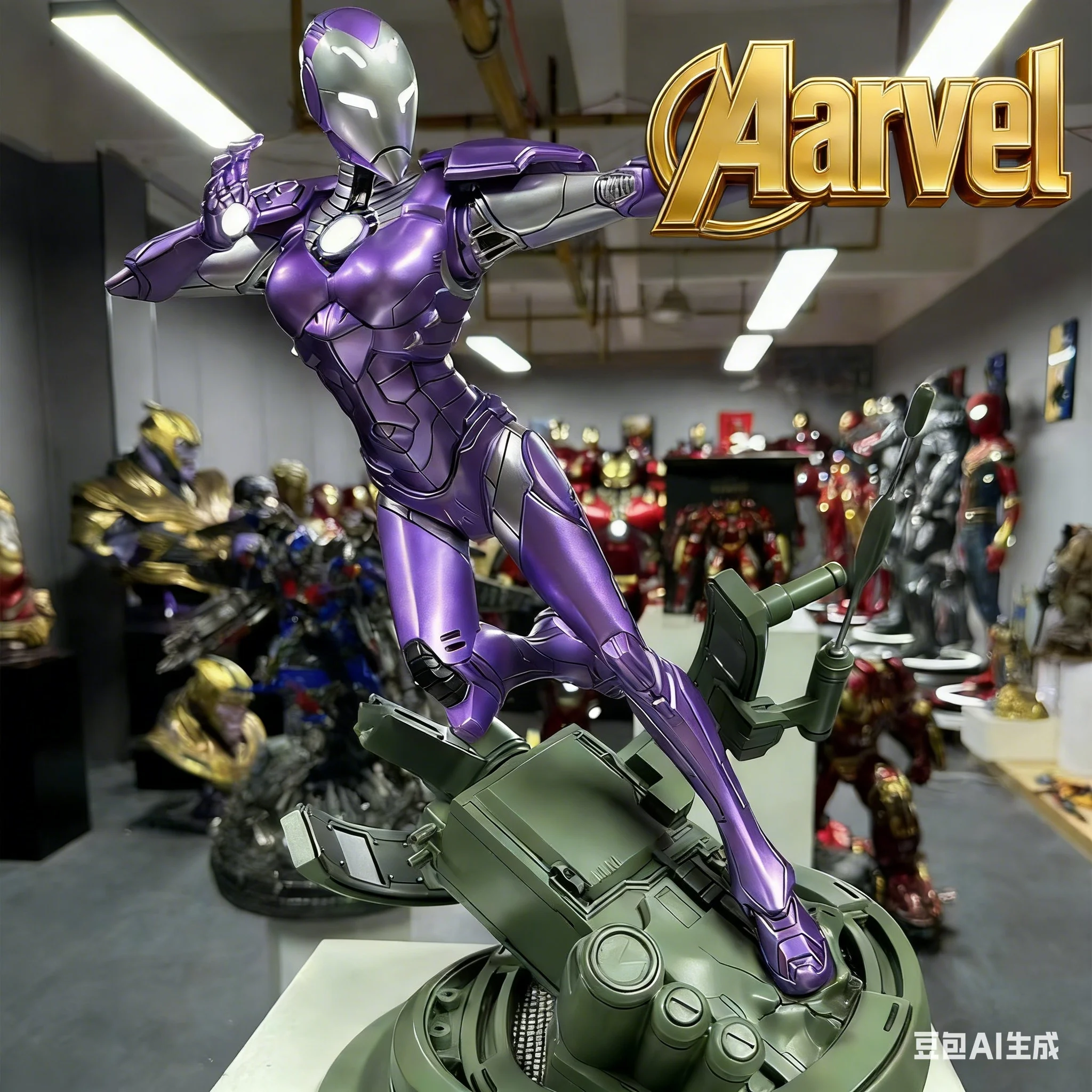 

Iron Man Mark 49 Rescue Pepper Potts GK Statue with LED Lighting 1:4 Scale Resin Model Collectible Gift for Collectors