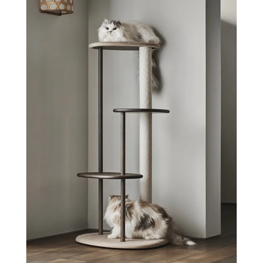 

*e d Wholesale Designer Cat Furniture Solid Oak Wood with Anti-Slip Steps Cat Tree Kratzbaum d Private Label&