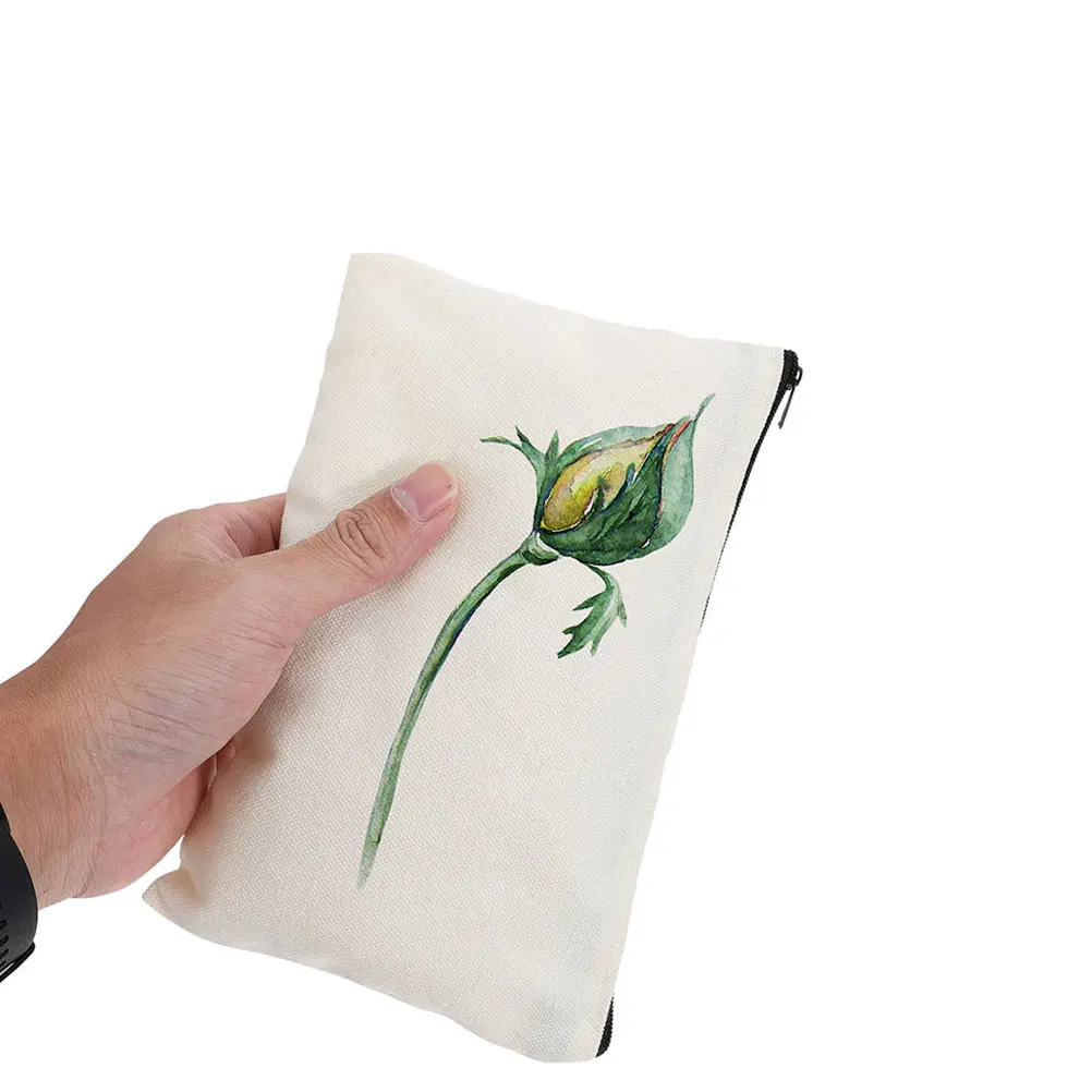 

10 Pcs Diy Heat Transfer Hand Painted Makeup Bags Canvas Cosmetic Cases For Travel Accessories And Toiletries