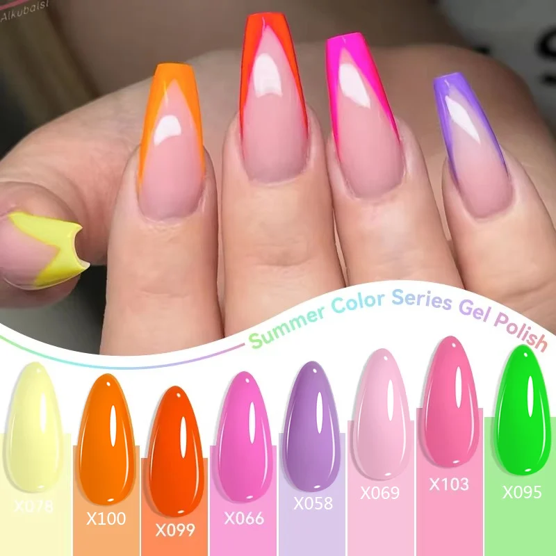 LILYCUTE 8pcs Macaron Color Gel Nail Polish 7ml  Spring Pink Red  Semi Permanent Soak Off UV Gel Holiday Manicure Nail Supply