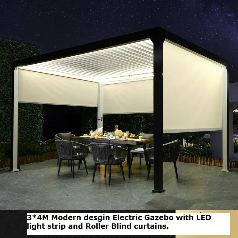 Automatic smart control Garden Shade Party Waterproof Canopy Louver roof Shelter Gazebo Accessories Arch Garden