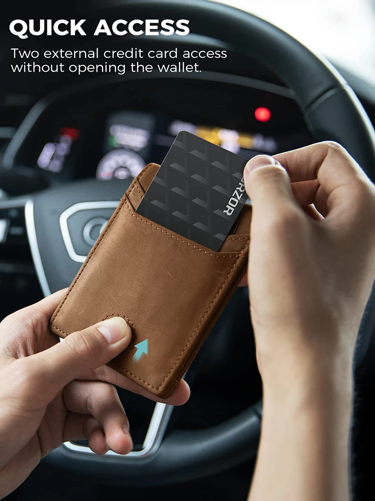 YATBEST Men's Wallet With Air Tag Positioning Slot Ultra-Thin Portable Card Bag RFID Anti-Theft Credit Card Holder image 2