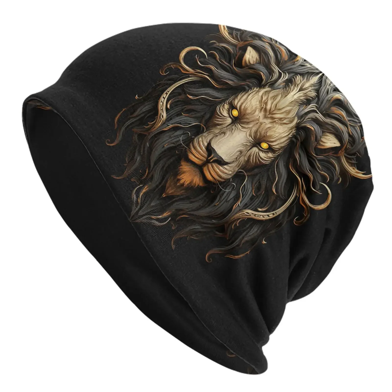 3D Face Autumn Spring Hats Lion's Majesty Thin Hat Bonnet Special Skullies Beanies Caps Men Women's Earmuffs Boyfriend Gift