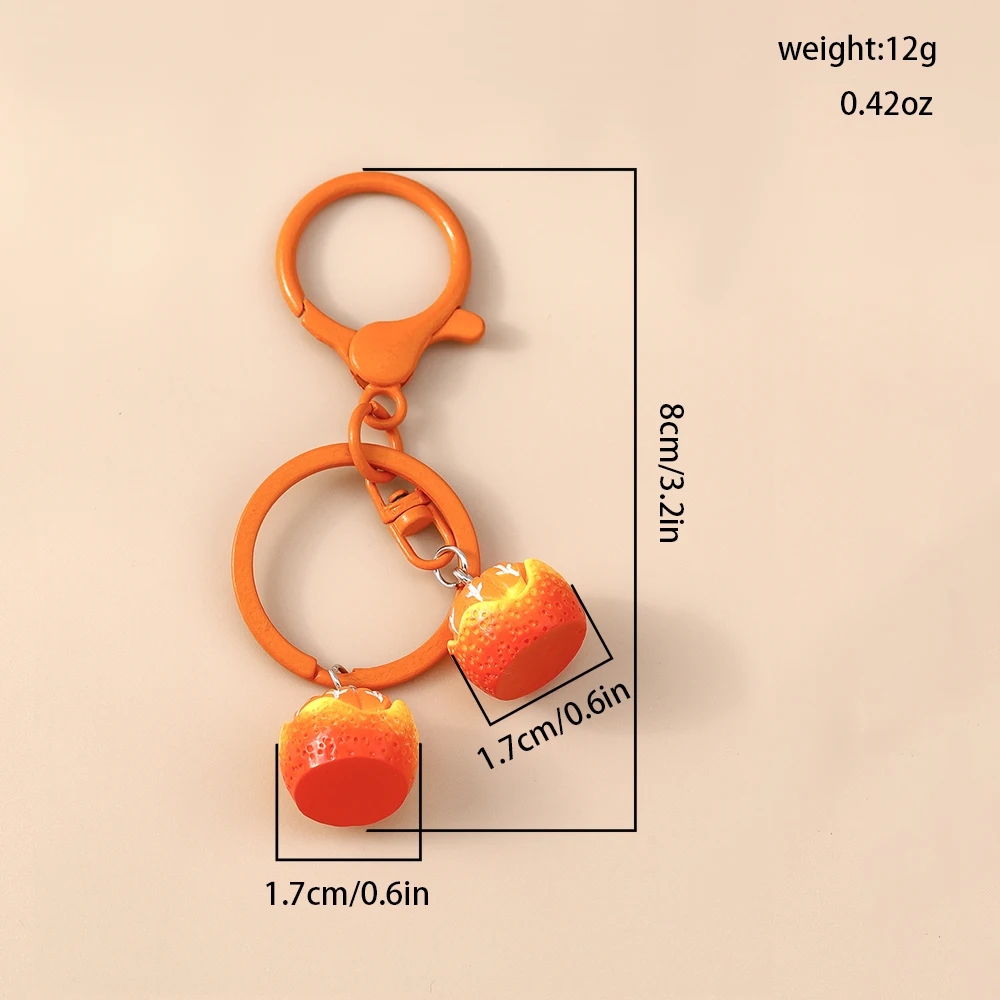 Niedlicher Mandarinen-Bananen-Schlüsselanhänger für Autoschlüssel, Souvenir, Geschenke, Damen, Herren, Handtasche, hängende Schlüsselanhänger, Zubehör, DIY-Schmuckzubehör – Detail 2
