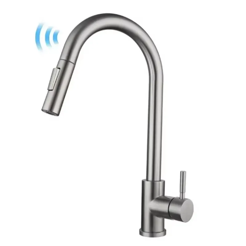 Modern Stainless Steel 304 Kitchen Faucet Smart Touch Automatic Hot Water Sensor Tap Hot & Cold Mixer