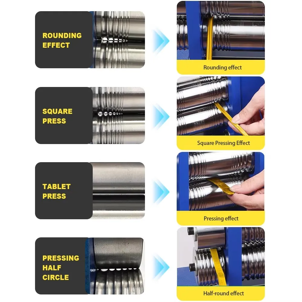 Upgrade Manual Jewelry Rolling Mill Machine Gear Ratio Adjustable Thickness Wire Metal Sheet Roller Pattern Press Jewelry Making