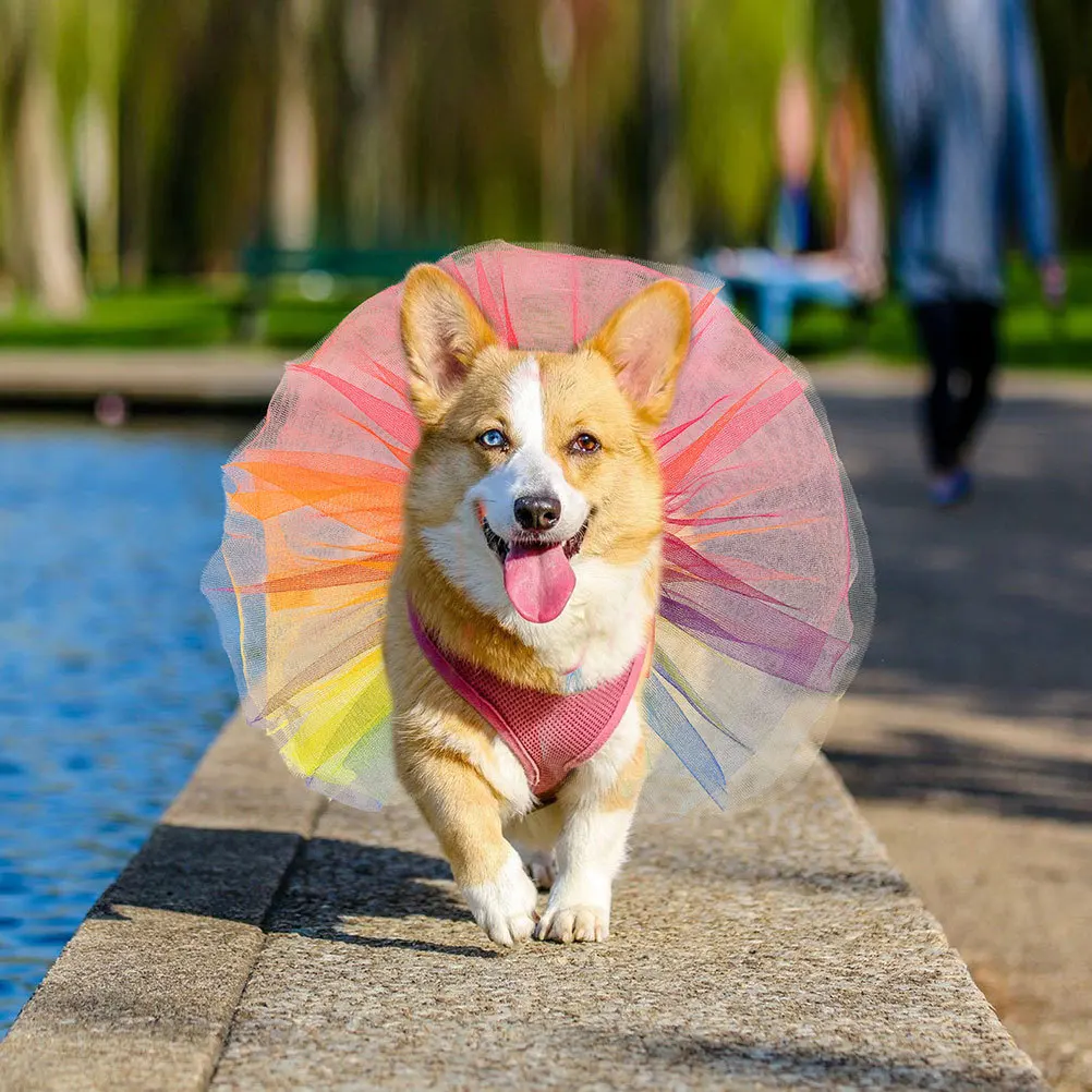 

2Pcs Pet Tutu Skirt Shiny Fabric Tie Straps for Dogs Cats Birthday Party Special Occasion Dog Tutu Dog Tutus for Small Dogs