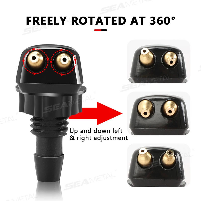 SEAMETAL 9pcs Universal Car Windshield Washer Hose Wiper Blade Pipe Jet Spray Nozzle Water Fluid Tube Connector Replacement Kit