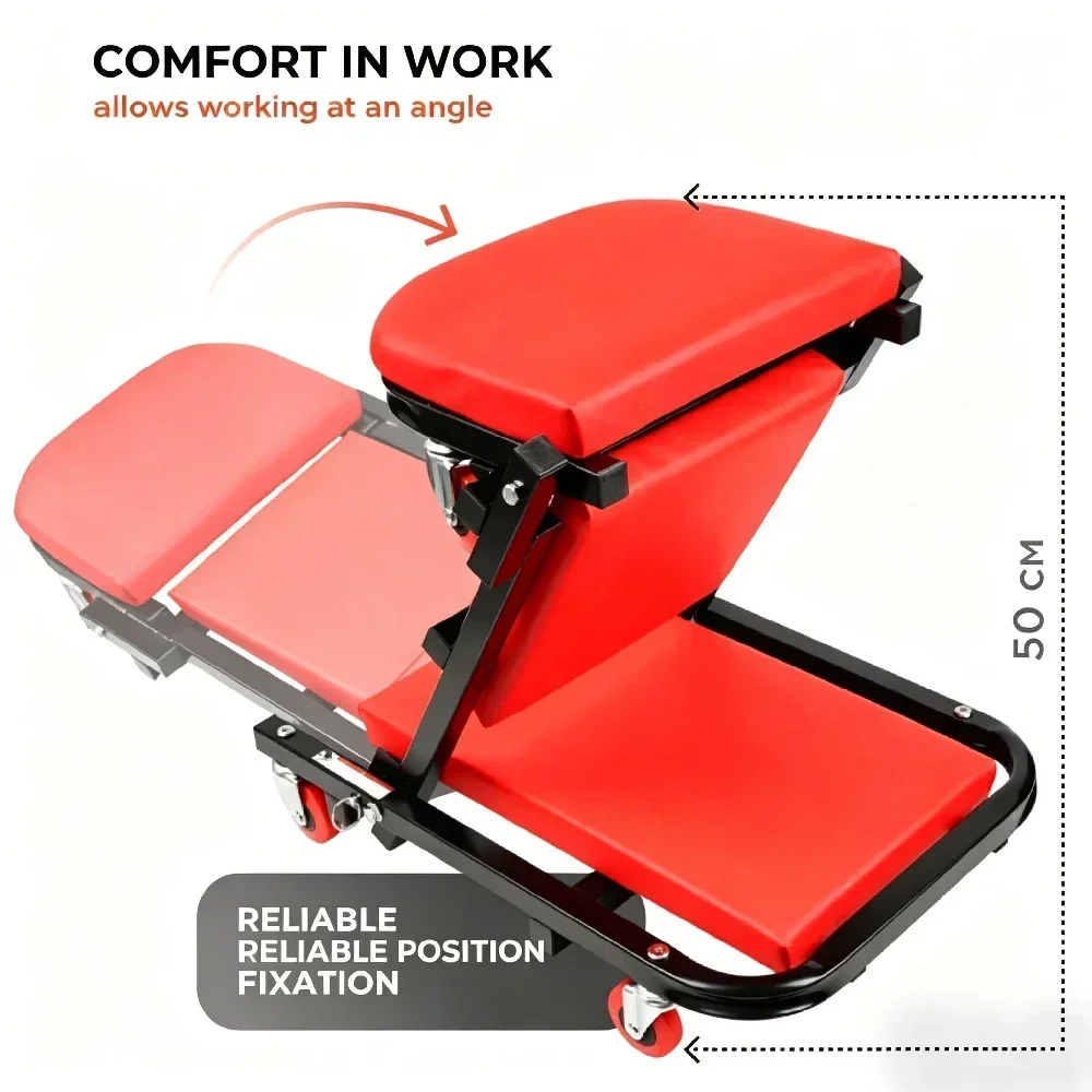 36-inch 2-in-1 Mode Z Seat 340lbs Capacity, Foldable Garage Adjustable Folding , Lay Down Sit Lean Back, Under Car Auto Repair