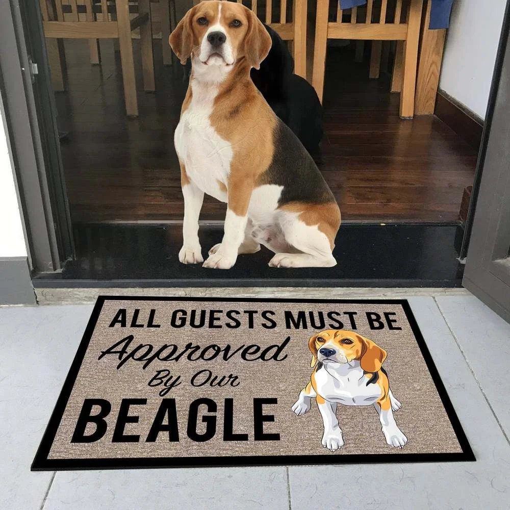 CLOOCL All Guests Must Be Approved By Our Corgi Doormat 3D Print Pet Dog Doormat Non Slip Floor Mat Decor Porch Drop Shipping