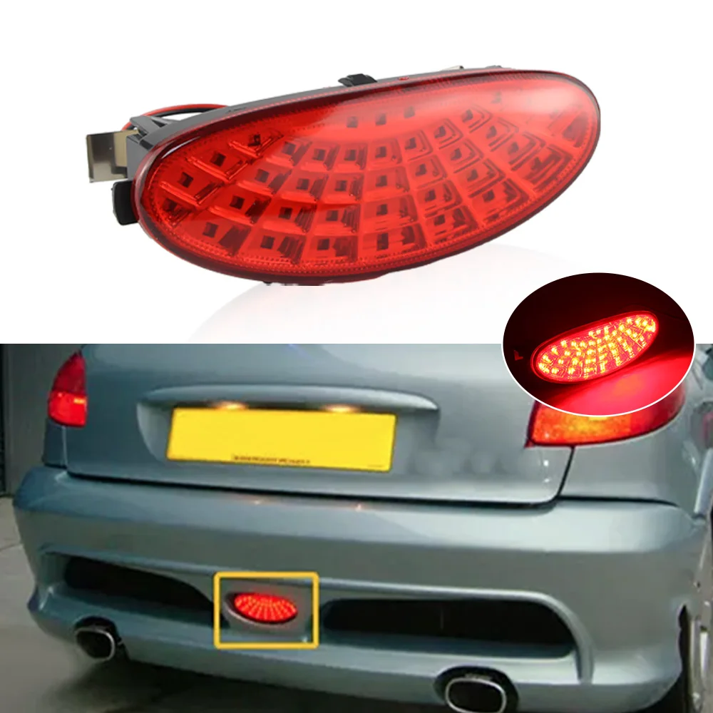 1PC LED Tail Light Assembly Rear Stop Lamp Supplementary Third Additional Brake Lamp for Peugeot 206 206CC All SW GTi OEM 6351K5