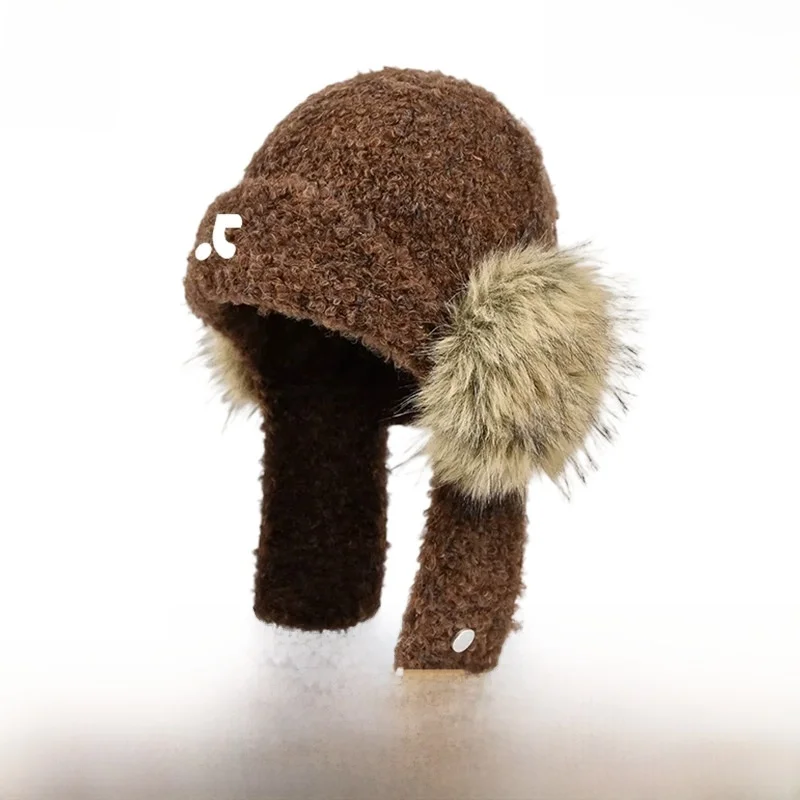 bonnet-lei-feng-en-tricot-doux-et-moelleux-style-coreen-chapeau-d'automne-et-d'hiver-pour-jeunes-forme-ronde-sans-bord-accessoire-de-mode-chaud