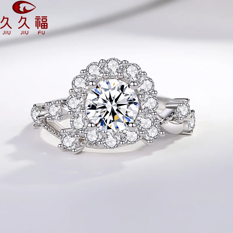 Female Starry Designed Ring, premium PT950 platinum cooperates with 1 carat moissanite, create low-key luxury for daily wearing