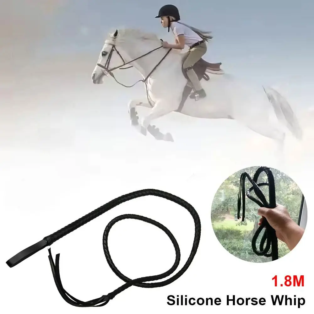 

1Pcs Paddles Horse Whip Portable Leather Equestrian Training Pointer 1.8m With Handle Racing Riding Crop for Horse Training