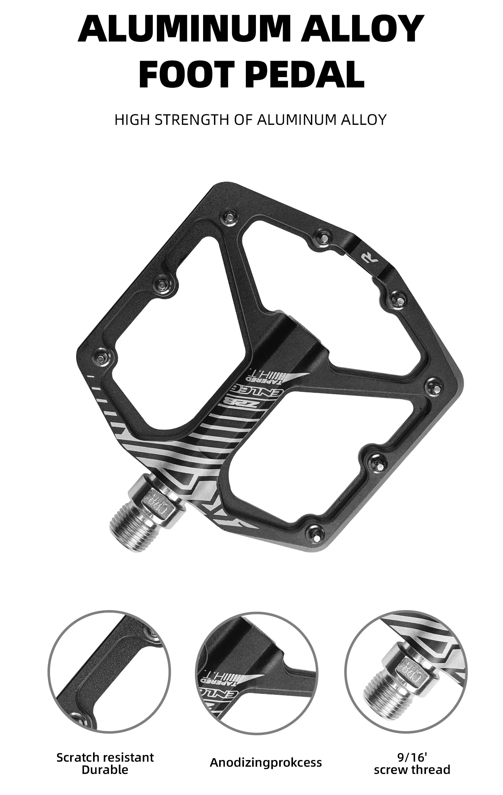 ENLEE Mountainbike Pedal Lager Anti-Slip Aluminium Legierung Rennrad Lager Pedal Fahrrad Reiten Zubehör – Detail 6