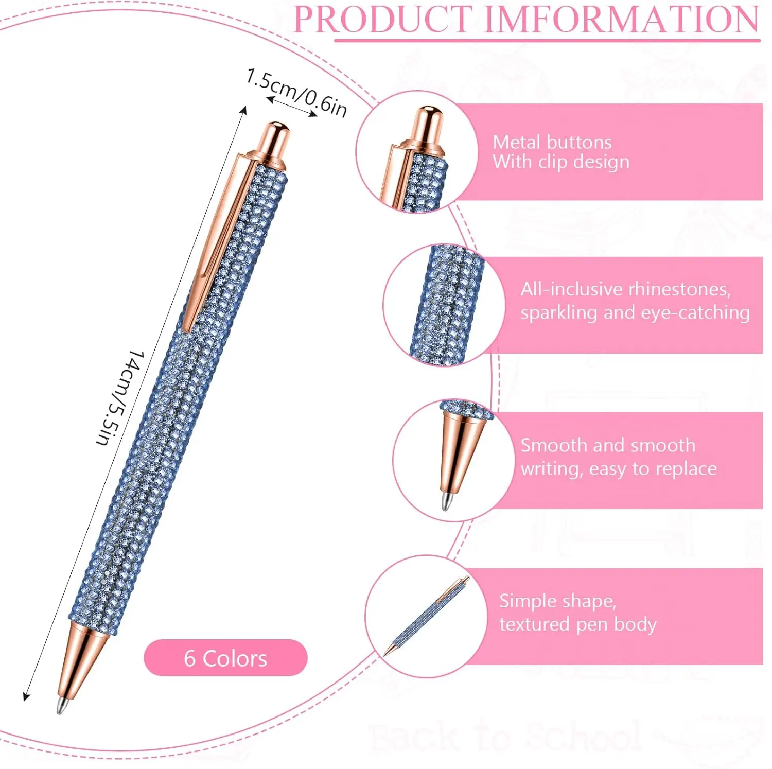 6 قطعة بلينغ القلم لطيف الماس أقلام الزفاف الراين هدية أقلام حبر جاف معدني يتوهم سباركلي كريستال أقلام قابل للسحب الحبر الأسود