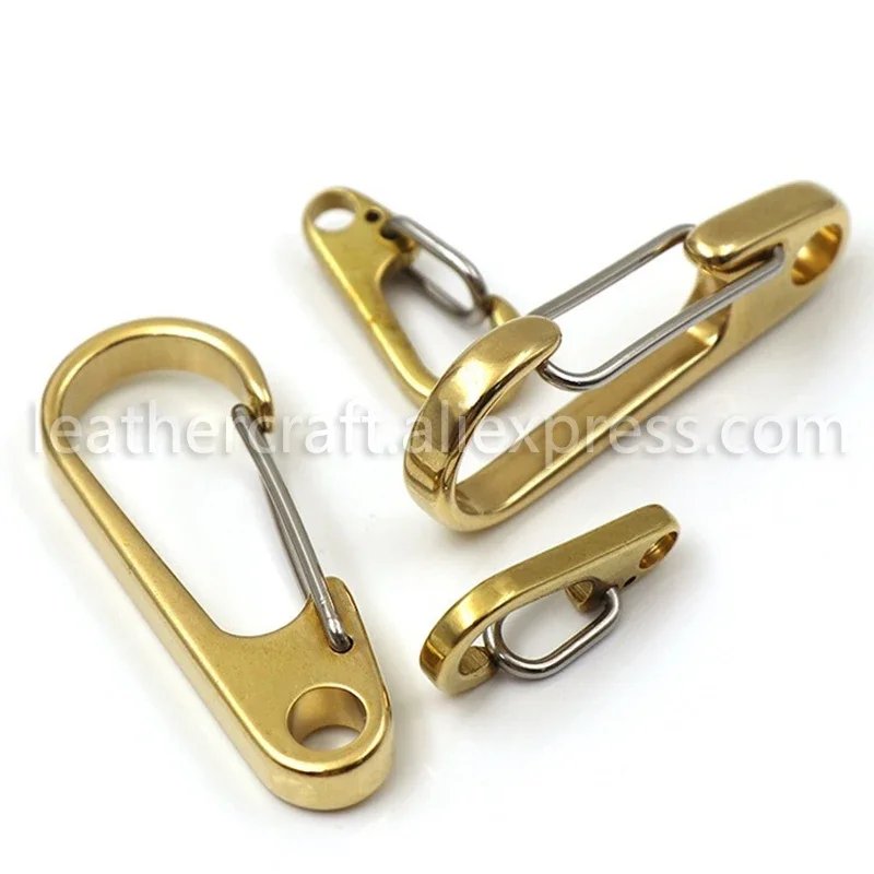 1piece Brass Curtain Clasp Split Key Ring Hook Chain Loop Key Ring Keychain Strap Wallet Bag Leather Belt Hooks 1\