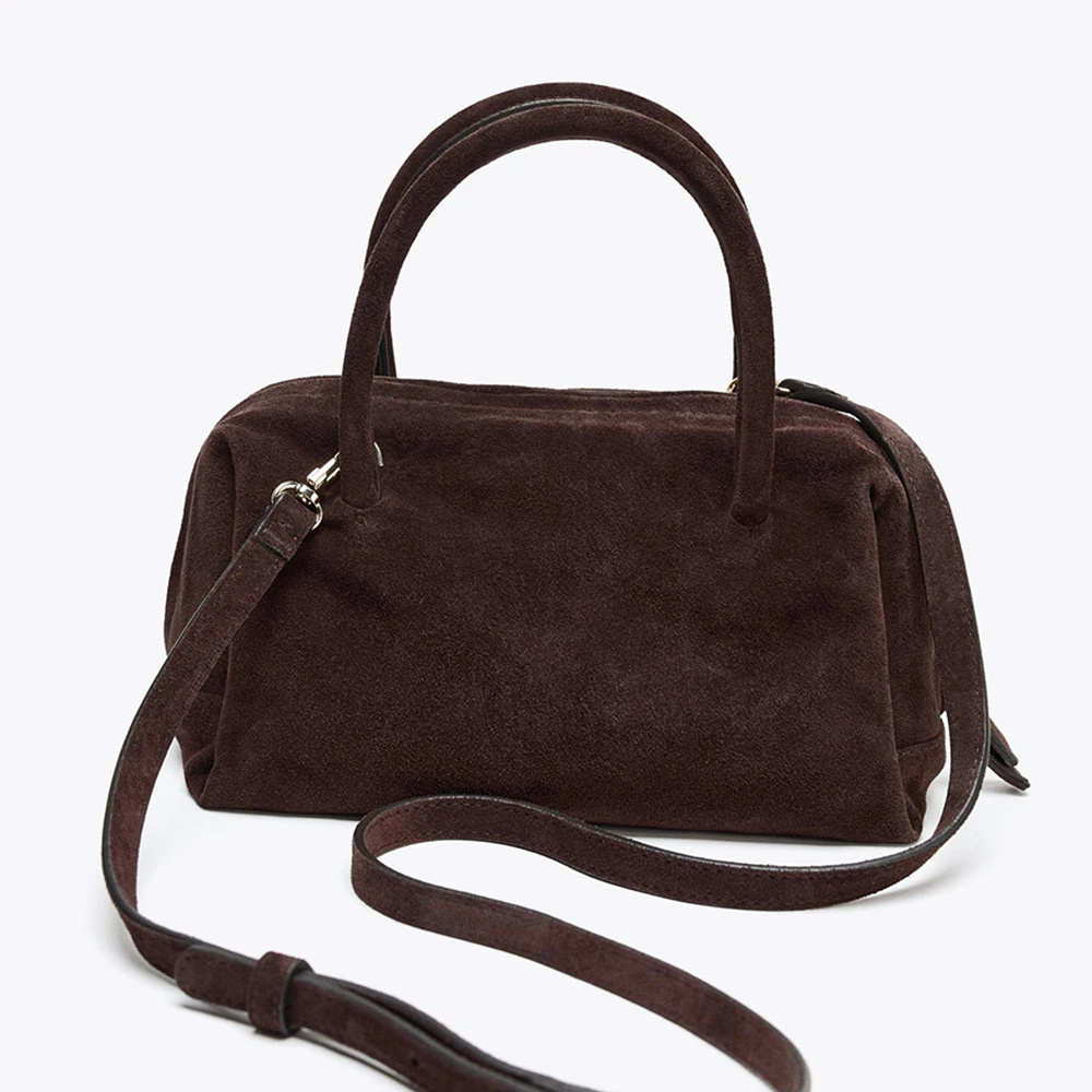 

Retro Faux Suede Women Handbags Luxury Designer Bags for Women Soft Boston Bag NEW Shoulder Crossbody Bag Top-handle Clutch Tote