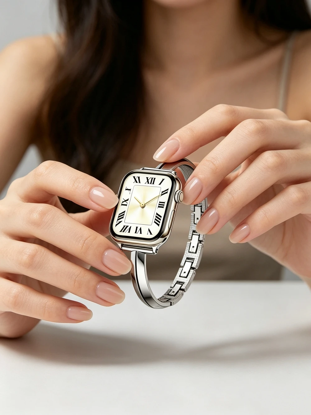 Luxuriöses Edelstahl-Armband für Apple Watch, Damen-Serie 11/8/7/6/10/9, 40mm 41mm 38mm 42mm 44mm 45mm 46mm – Detail 3