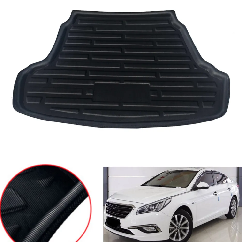 For Hyundai Sonata 9th 2015-2018 Car Trunk Mat Carpet Luggage Protection Cover Rear Trunk Cargo Liner Interior Accessories