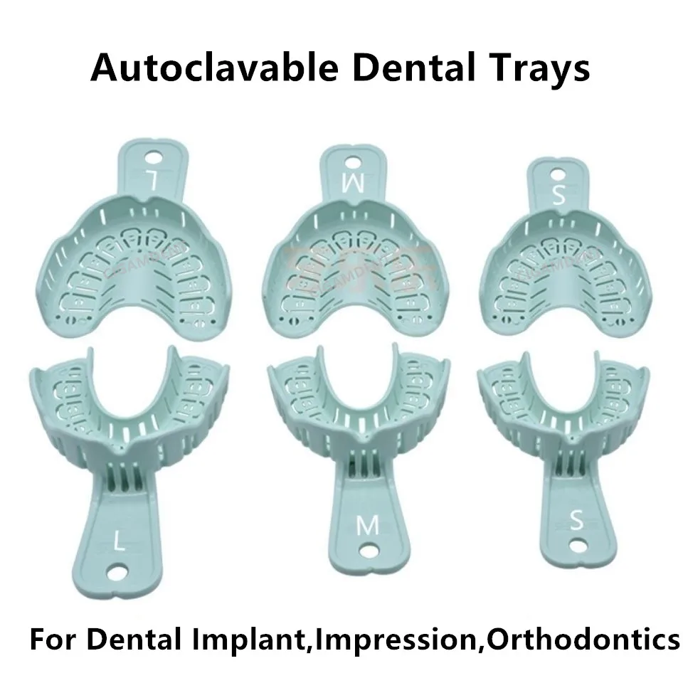 20Pairs Dental Implant Impression Trays Plastic Autoclavable Large Medium Small Disposable