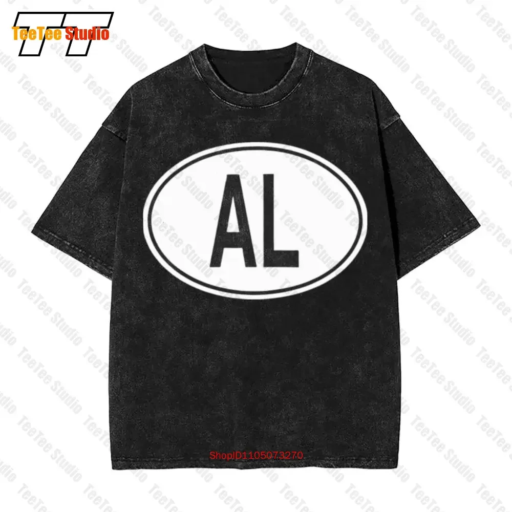 Al Albania Country Code Oval Vintage Oversized T-Shirt BPSZ