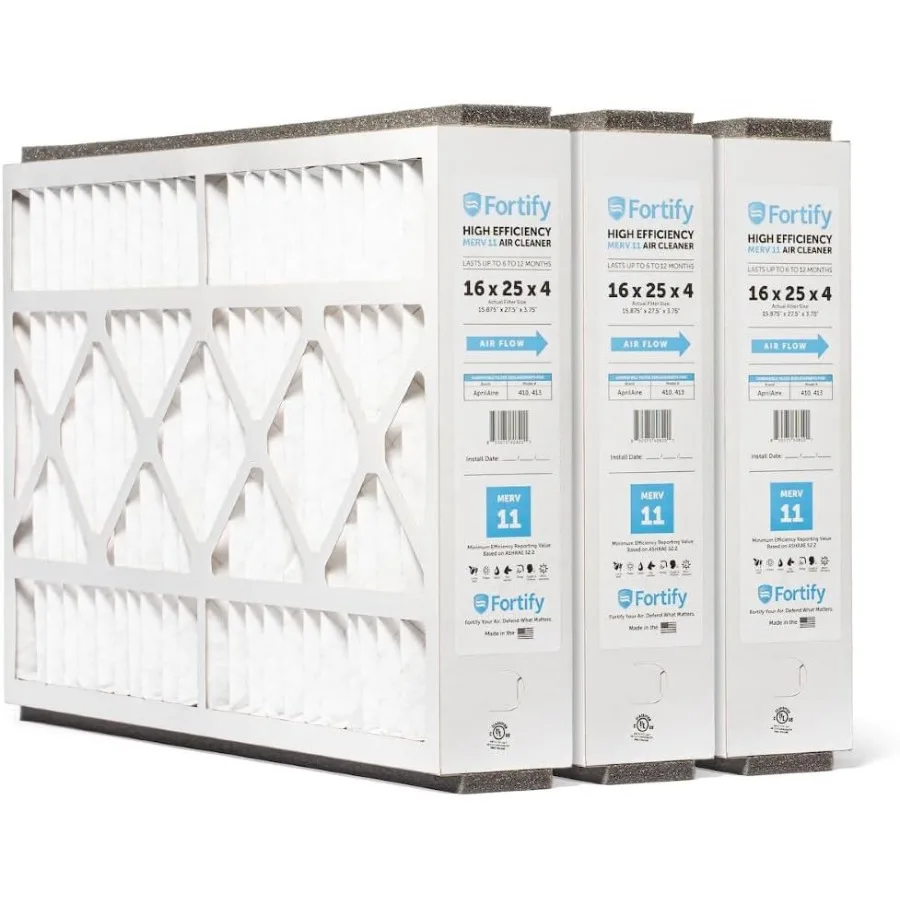 

MERV 11 compatible replacement filters for 20x25x4 AprilAire 210 213 Whole House Air Cleaners 3-Pack Actual Size 20.125 x 24.25