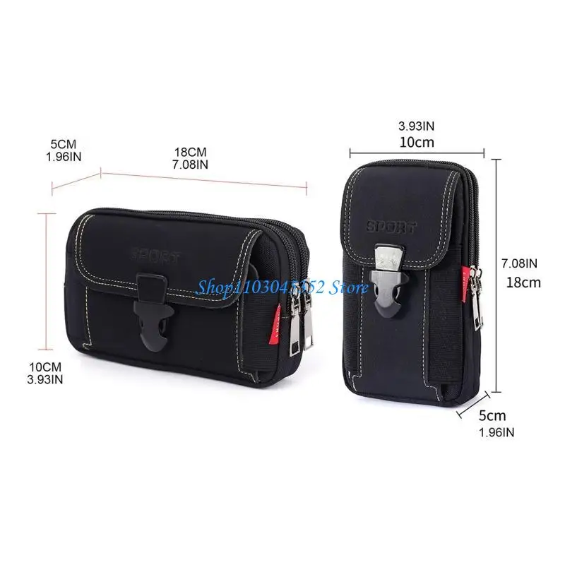 ヴィンテージキャンバスウエストバッグベルトループホルスターキャリー電話ポーチ財布ケース用